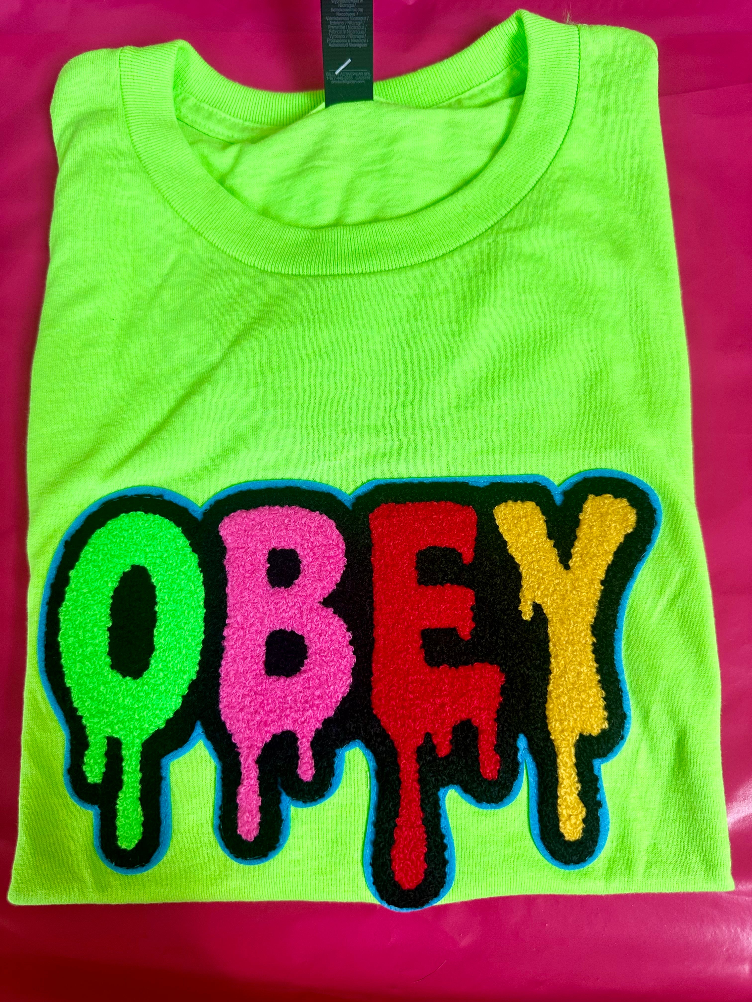 Obey Drip Chenille Patch T-Shirt – Red