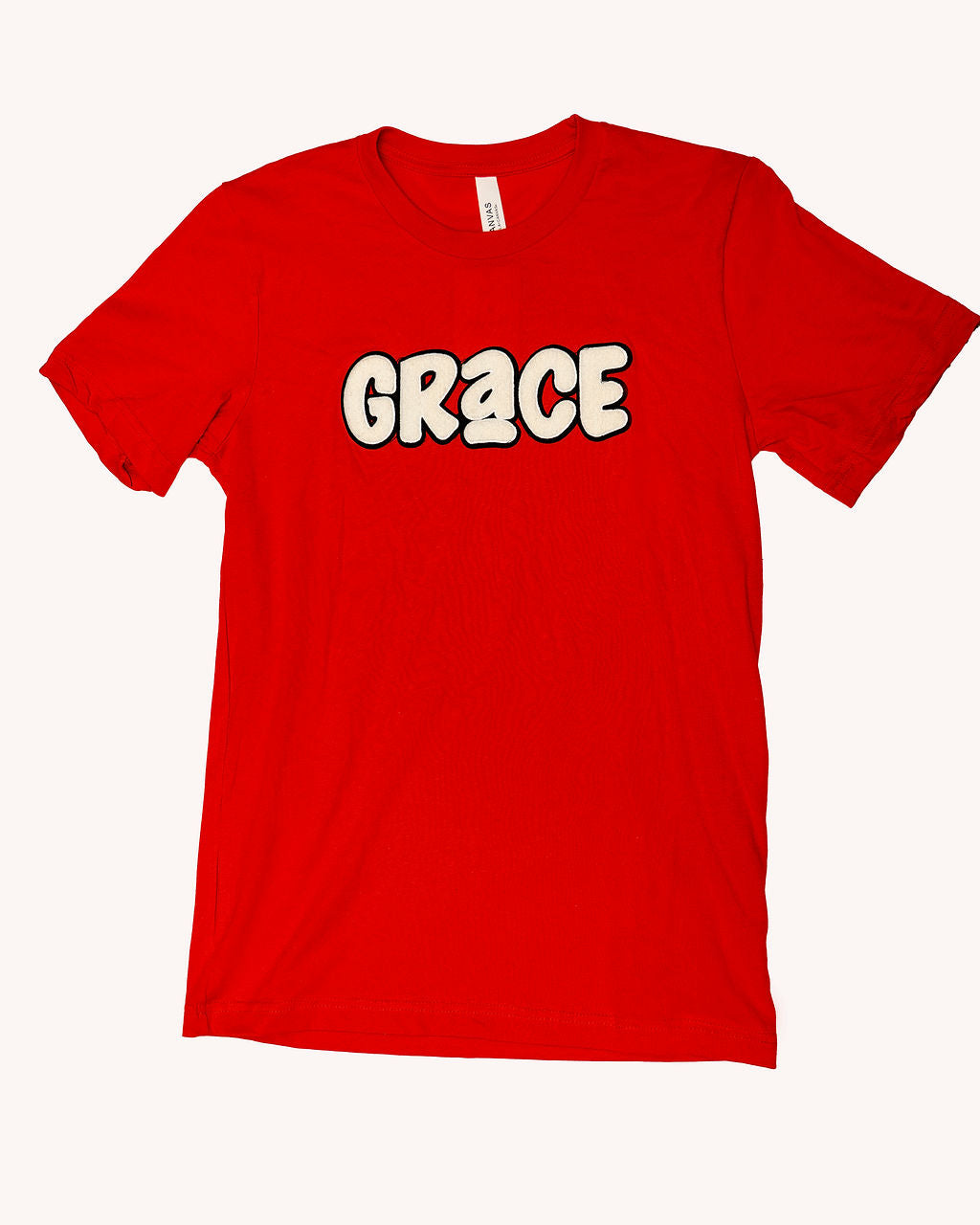 Grace Chenille Patch T-Shirt – Red