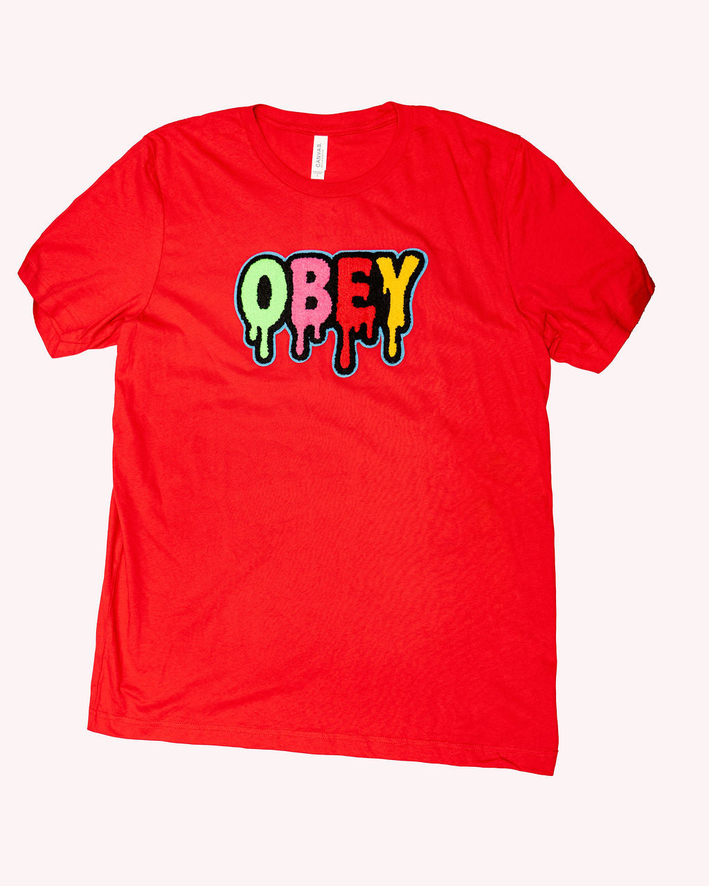 Obey Drip Chenille Patch T-Shirt – Red