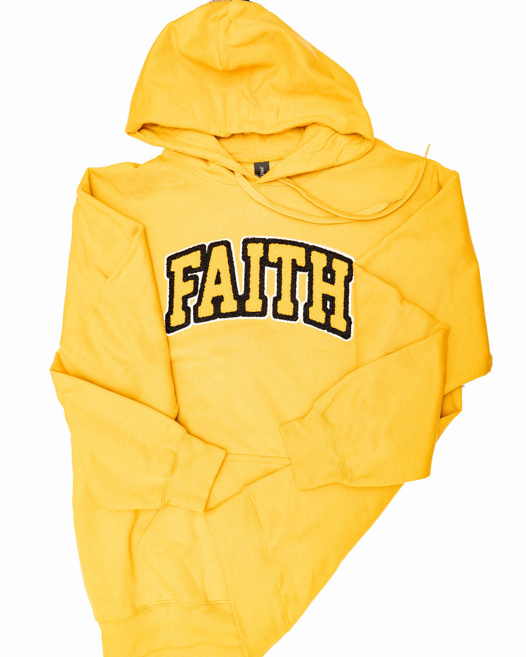 Faith Chenille Patch Hoodie – Yellow